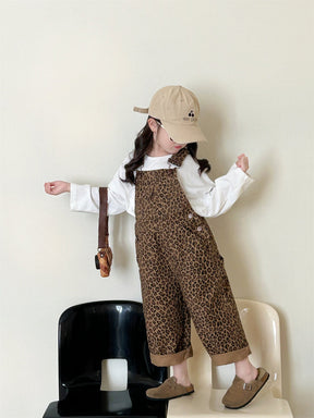 Leopard Print Dungarees | Adjustable Straps and Soft Cotton