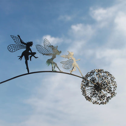 Metal Fairy Garden Sculpture | Whimsical All-Weather Outdoor Decor