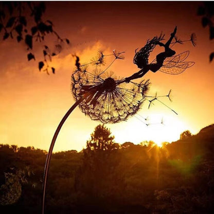 Metal Fairy Garden Sculpture | Whimsical All-Weather Outdoor Decor