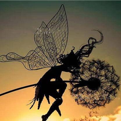Metal Fairy Garden Sculpture | Whimsical All-Weather Outdoor Decor