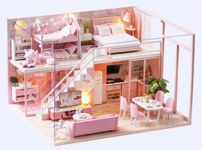 DIY Wooden Dollhouse Kit | Complete Craft Gift Set with Furniture