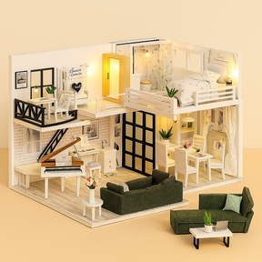 DIY Wooden Dollhouse Kit | Complete Craft Gift Set with Furniture