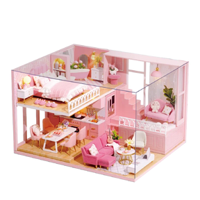 DIY Wooden Dollhouse Kit | Complete Craft Gift Set with Furniture