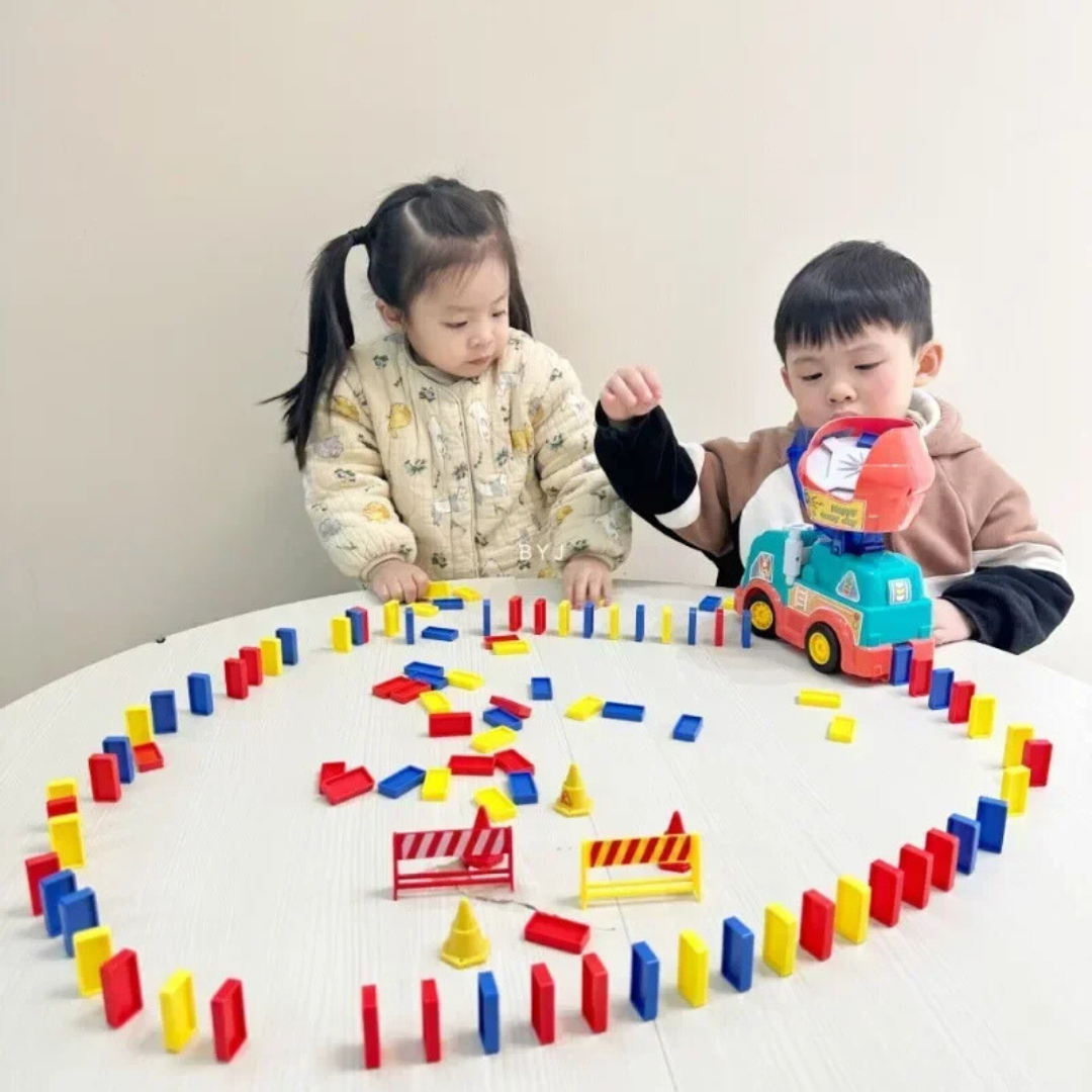 Montessori Domino Truck Toy | Automatic Setup for Creative Play