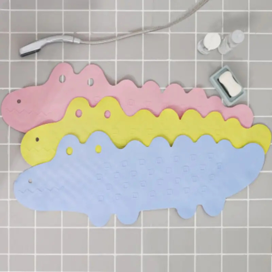 Non-Slip Bath Mat for Kids | Fun Crocodile Design, Durable PVC