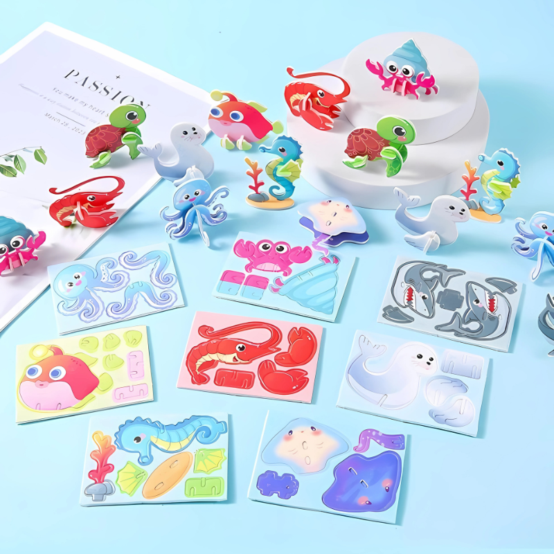 3D Animal Puzzle Set | Safe, Tool-Free, Imaginative Play
