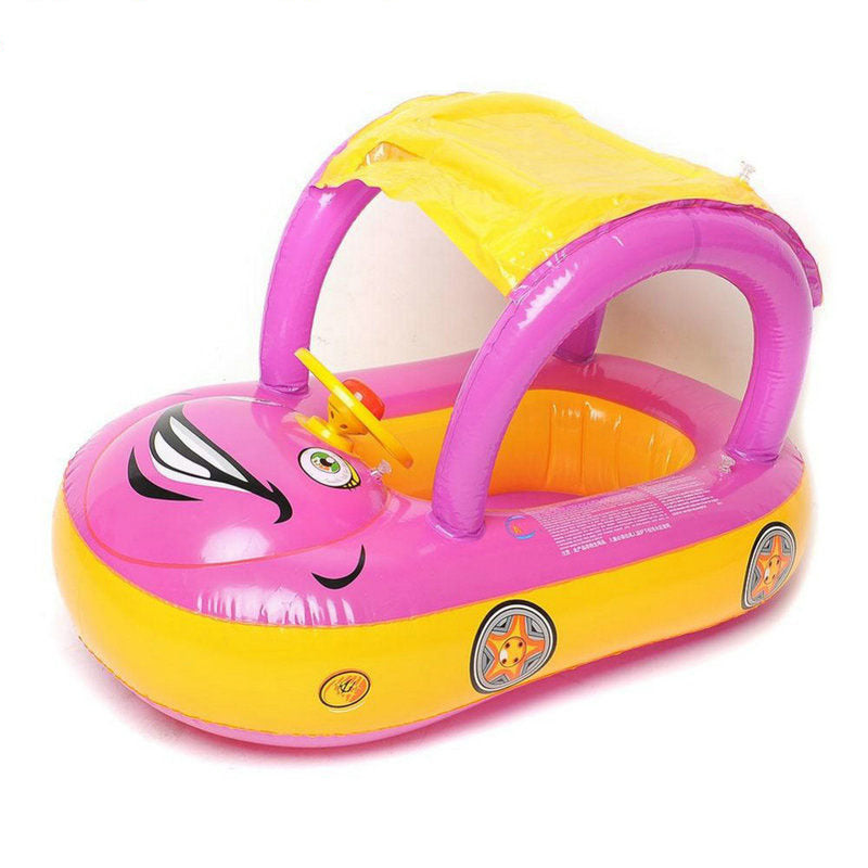 Inflatable Car Boat for Kids | Safe, Fun Water Play with Sunshade