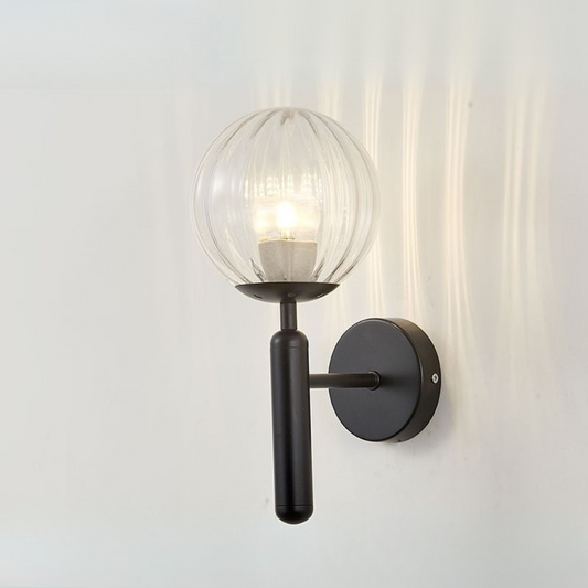 Nordic Sphere Wall Lamp | Contemporary Glass and Iron Design