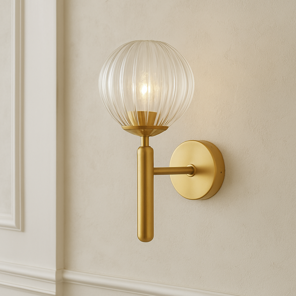 Nordic Sphere Wall Lamp | Contemporary Glass and Iron Design