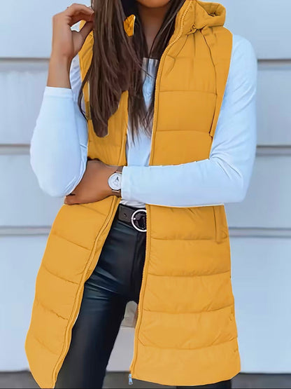 Quilted Hooded Bodywarmer | Oversized Padded Vest for Layering