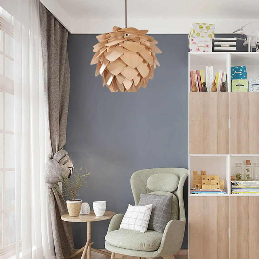 Rustic Wooden Pendant Light | Handmade Nature-Inspired Design