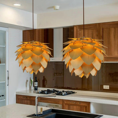 Rustic Wooden Pendant Light | Handmade Nature-Inspired Design