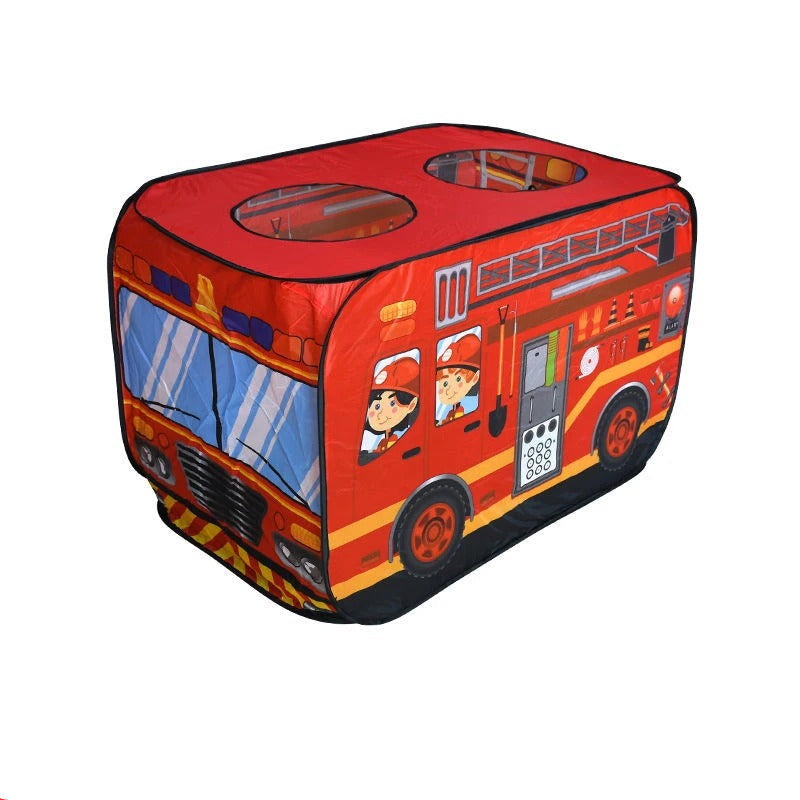 Kids Play Tent | Foldable Design with Bus & Firetruck Prints