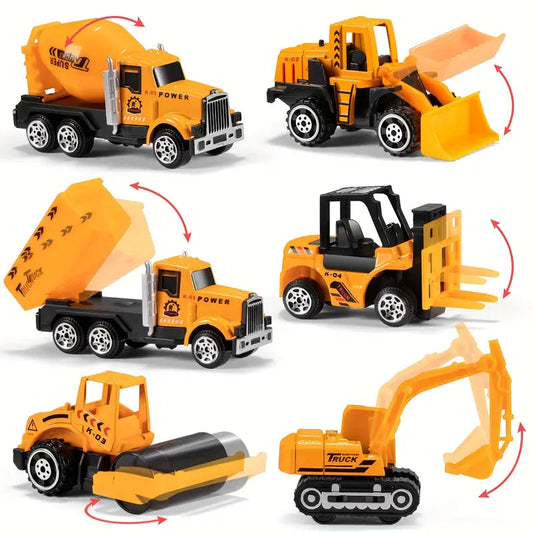 Mini Construction Vehicle Set | Portable Trucks and Excavators with Storage
