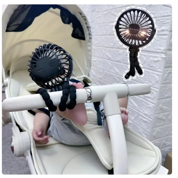 Portable Stroller Fan | Lightweight, USB Rechargeable, Safe Design