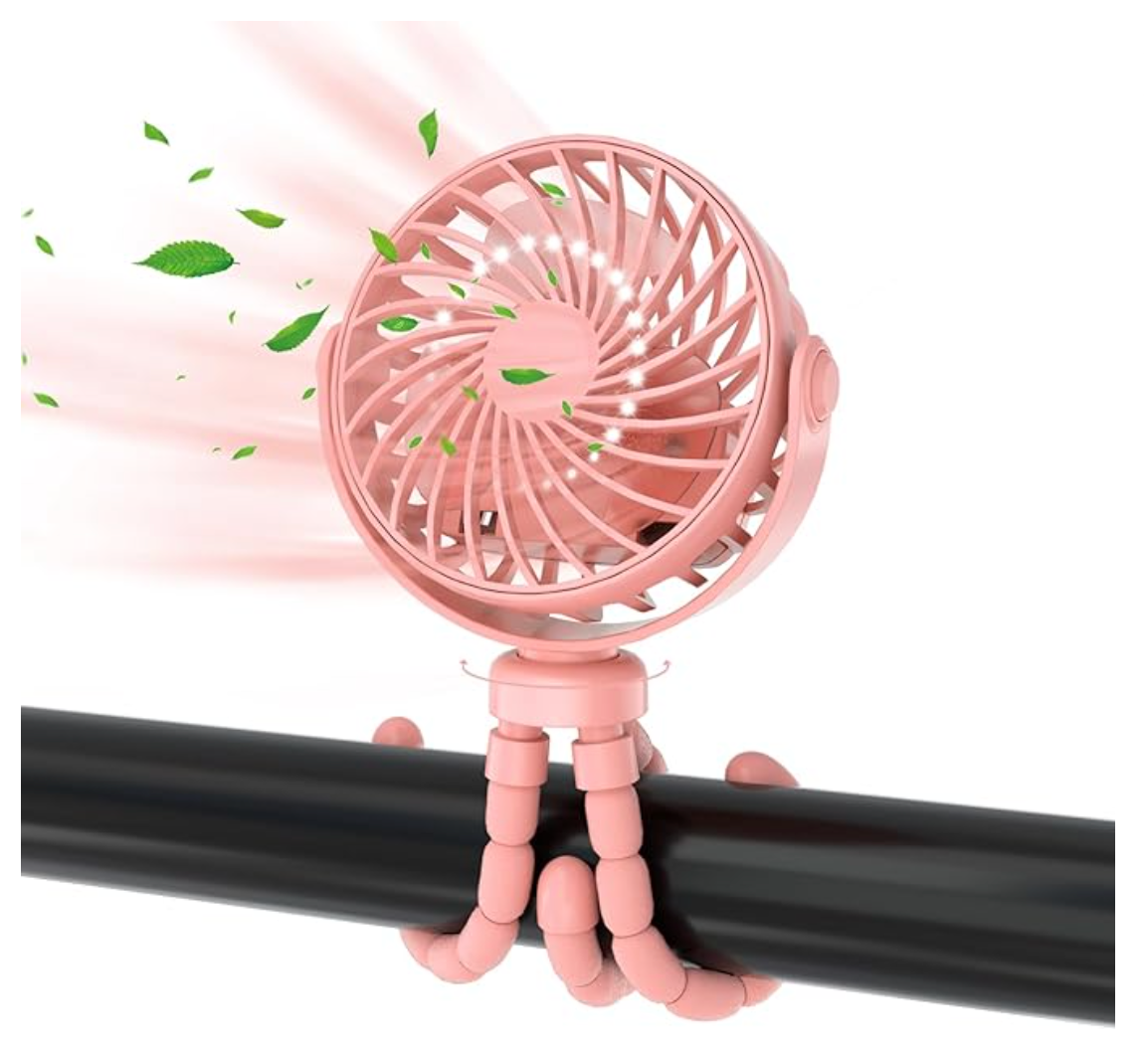 Portable Stroller Fan | Lightweight, USB Rechargeable, Safe Design