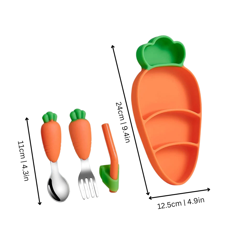 Silicone Toddler Feeding Plate | Non-Slip Design for Easy Self-Feeding