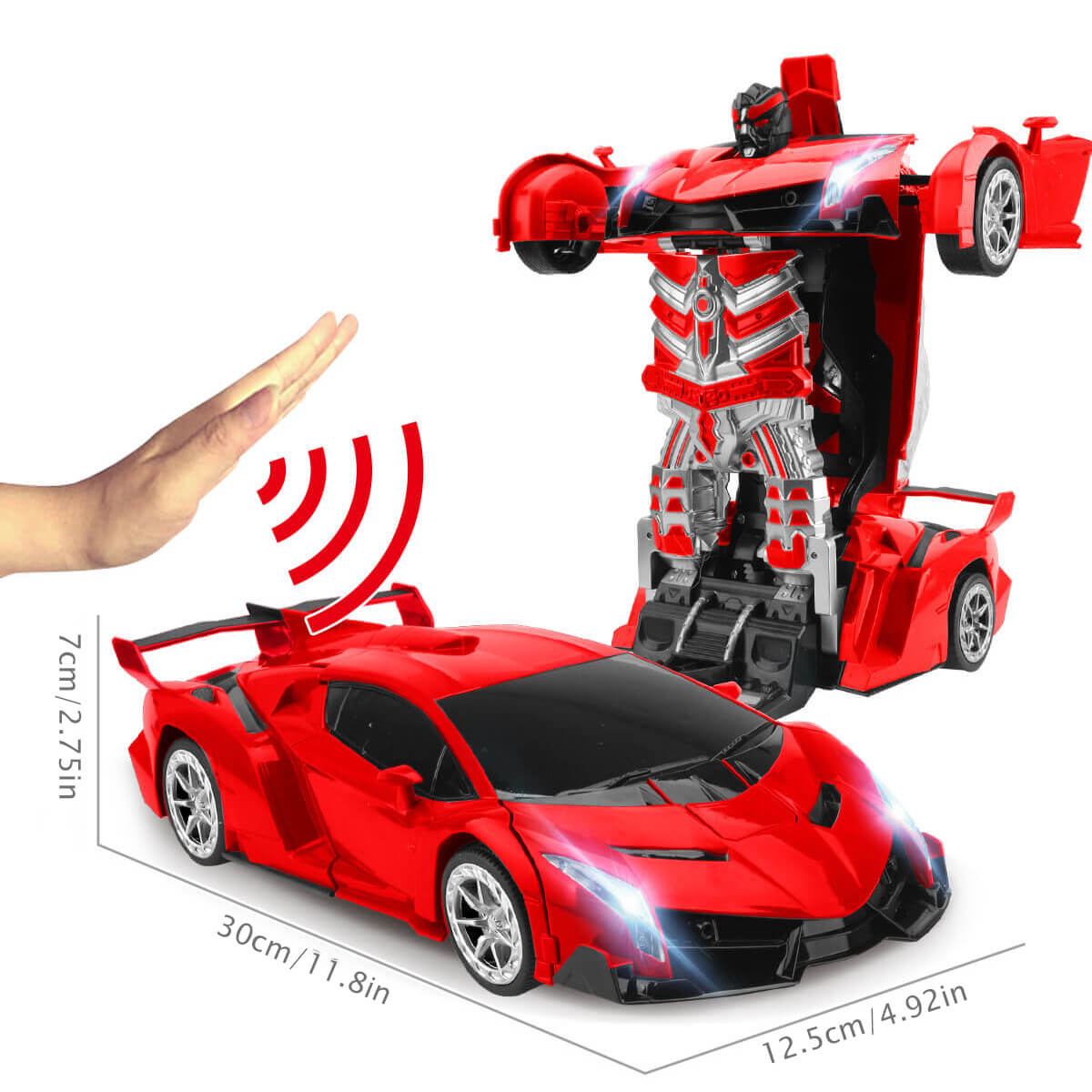 Transforming RC Robot Car | Gesture Control with LED Lights