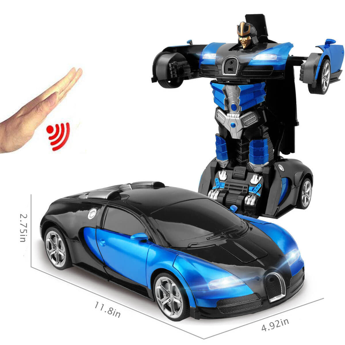 Transforming RC Robot Car | Gesture Control with LED Lights