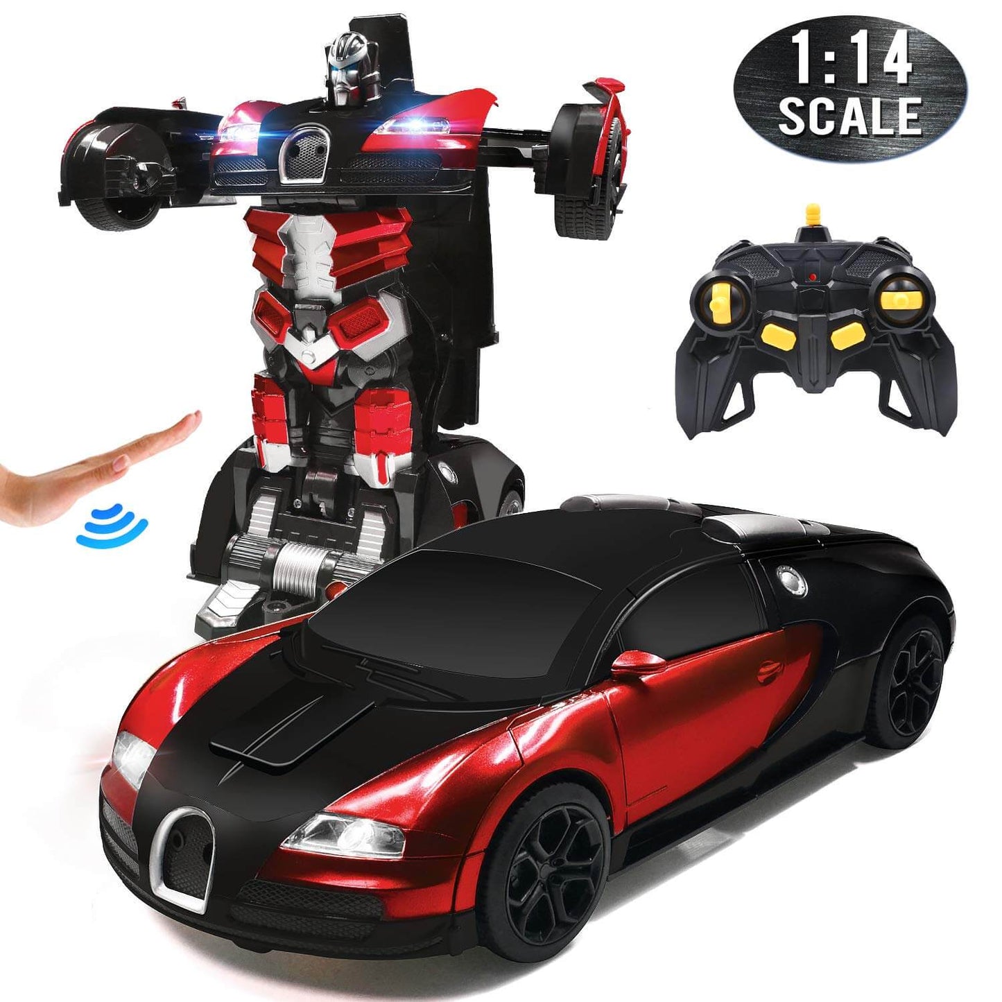 Transforming RC Robot Car | Gesture Control with LED Lights