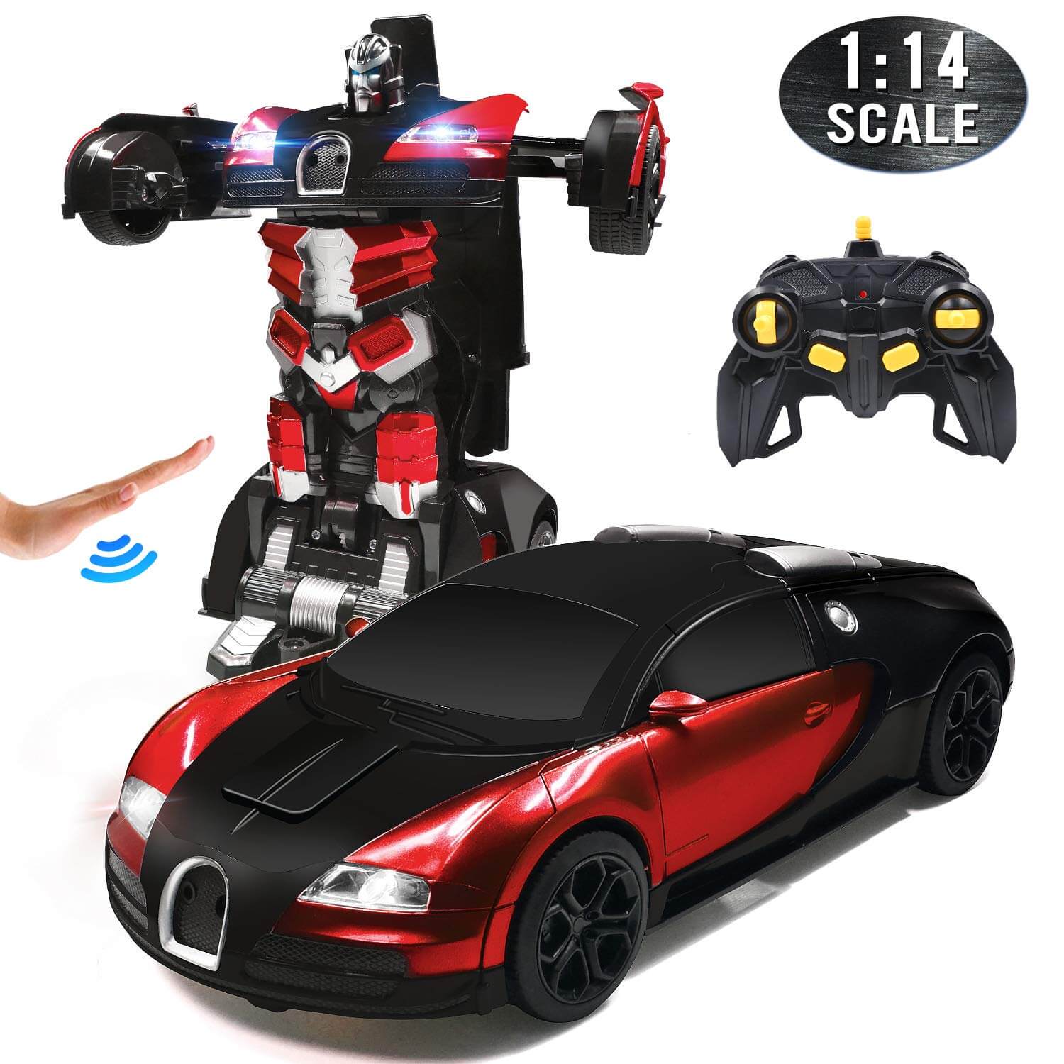 Transforming RC Robot Car | Gesture Control with LED Lights