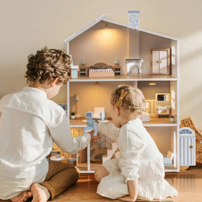 Wooden Dollhouse for Kids | Spacious 6-Room Creative Playhouse