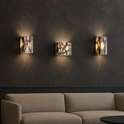 Marble Wall Lamp | Elegant Cube Design for Modern Interiors