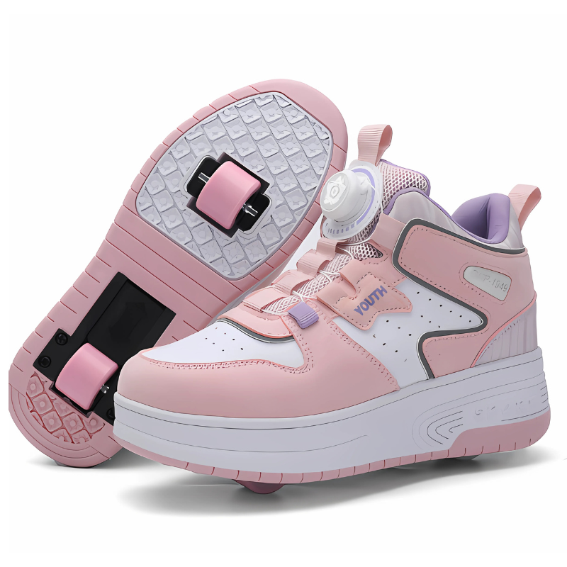 Kids' Adjustable Sneakers with Wheels | Breathable Comfort and Fun