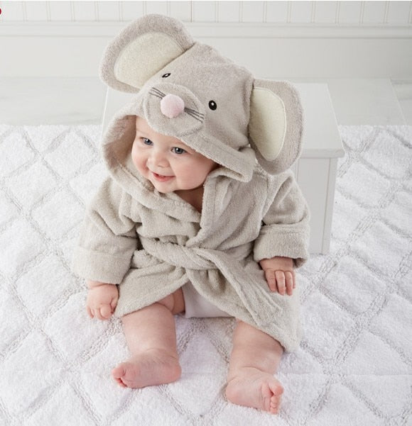 Baby Bathrobe with Animal Ears | Soft Cotton for Cozy Comfort