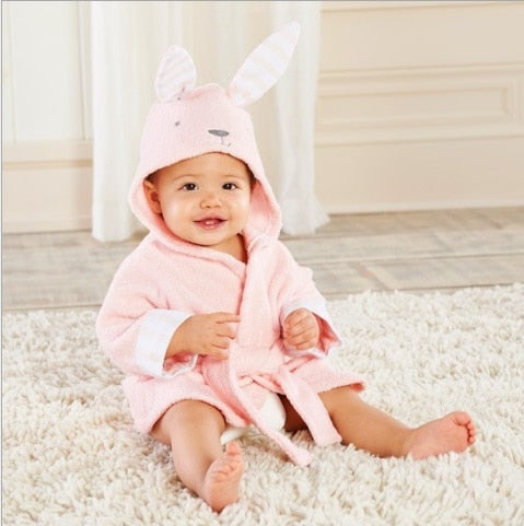 Baby Bathrobe with Animal Ears | Soft Cotton for Cozy Comfort