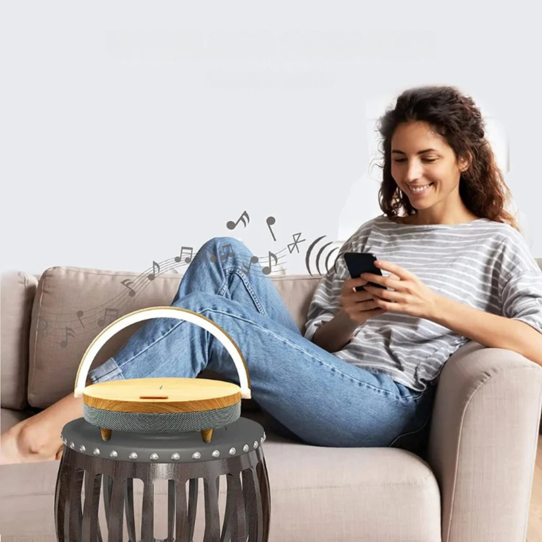 Wireless Charging Table Lamp | Bluetooth Speaker with Dimmable Light