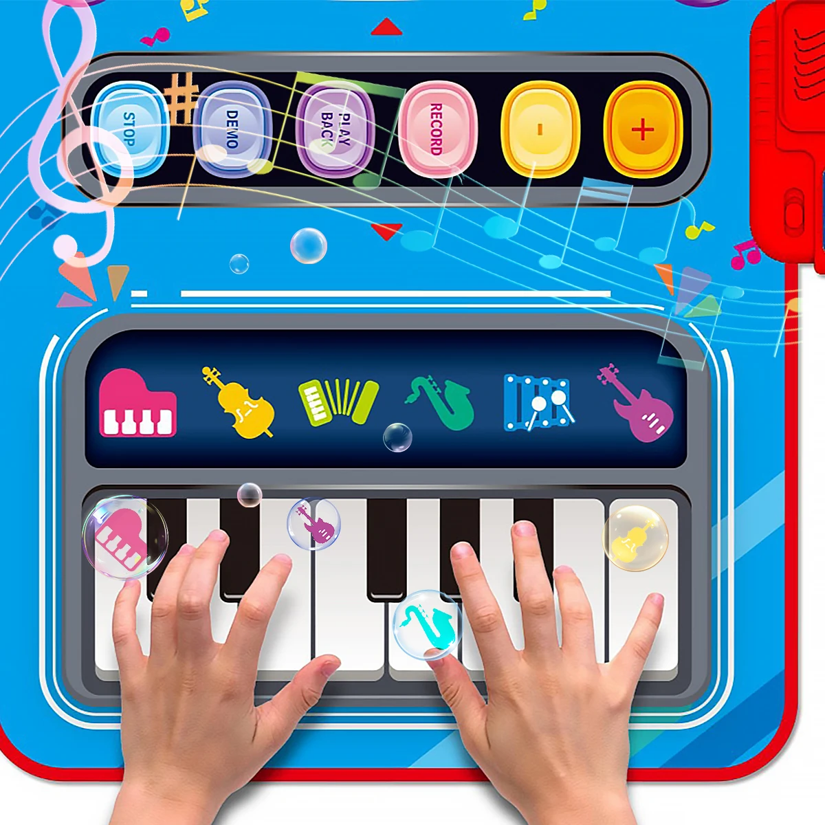 Musical Playmat with Piano and Drum | 2-in-1 Non-Slip Interactive Mat