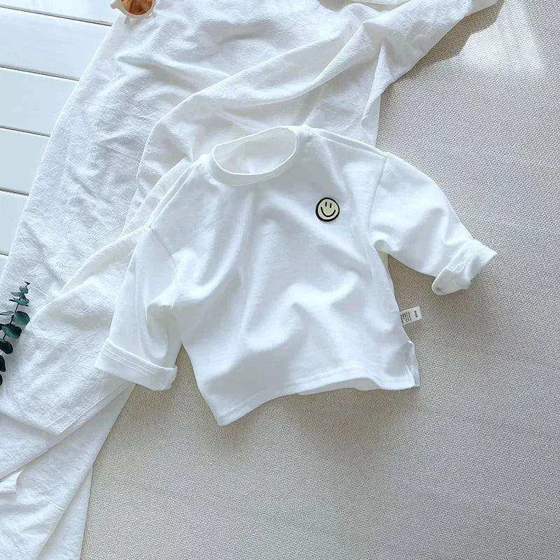 Children's Striped Shirt | Soft Cotton with Smiley Patch