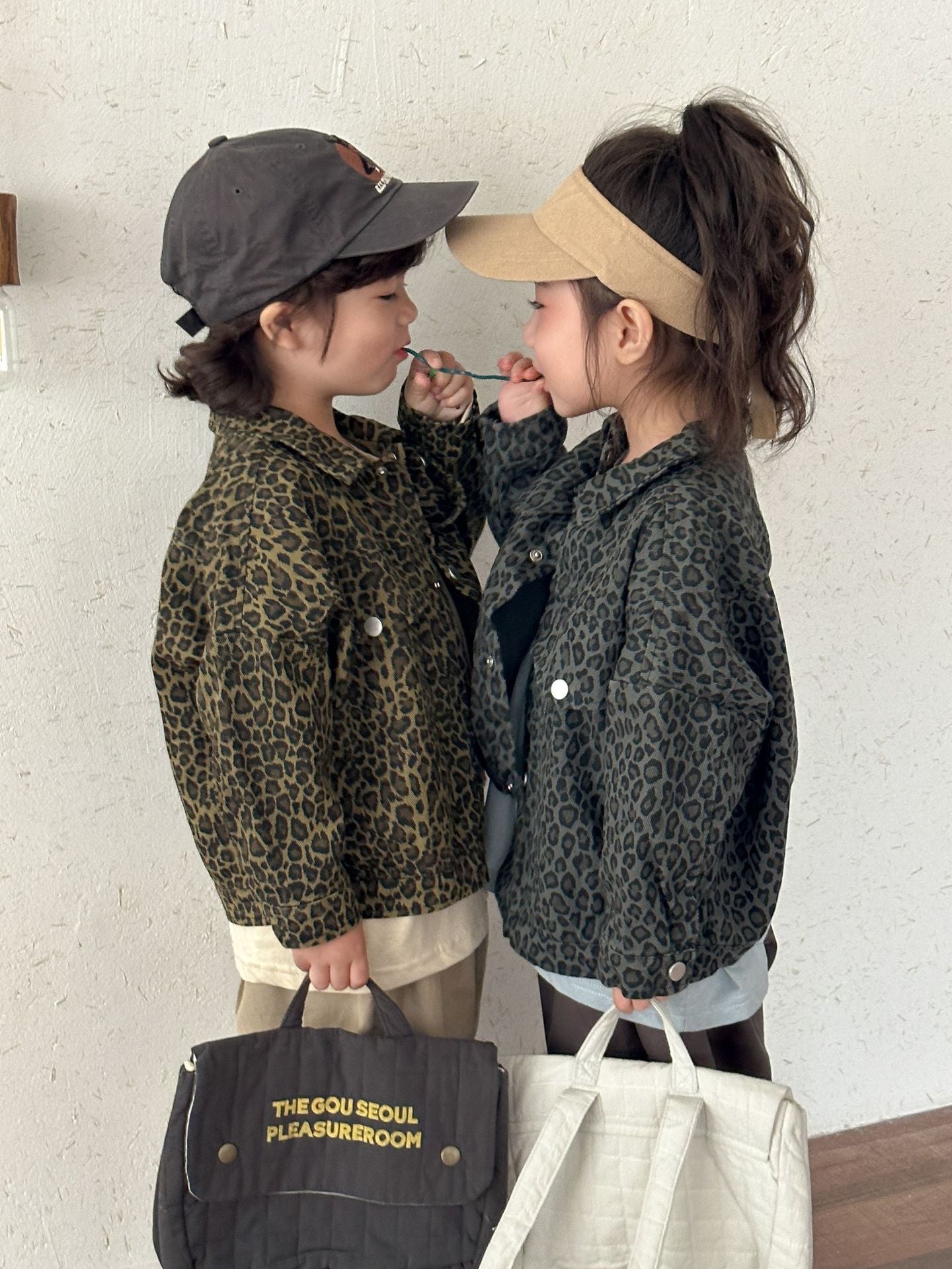 Kids Leopard Print Denim Jacket | Stylish Cotton Outerwear for Ages 0-8