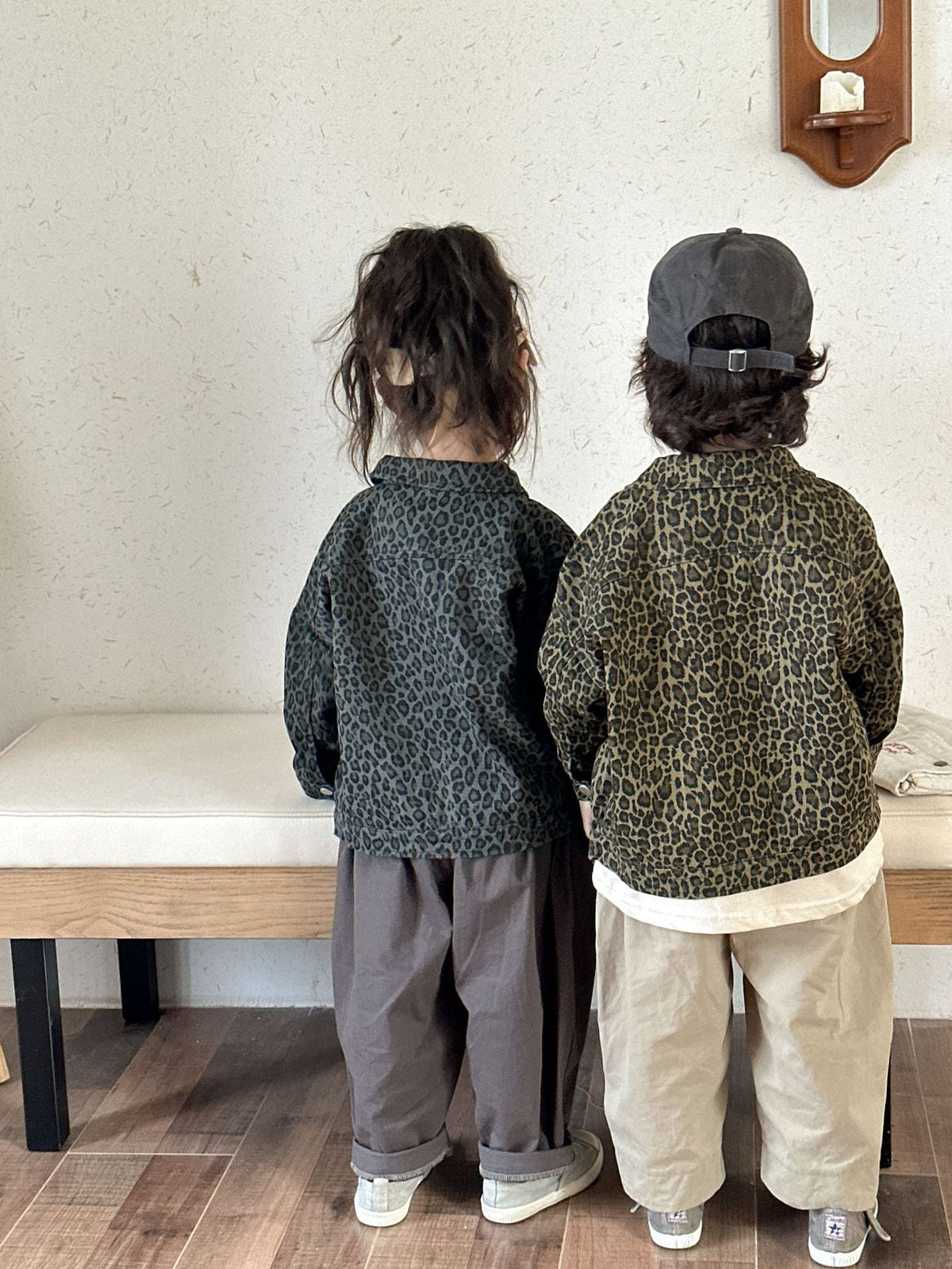 Kids Leopard Print Denim Jacket | Stylish Cotton Outerwear for Ages 0-8