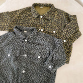 Kids Leopard Print Denim Jacket | Stylish Cotton Outerwear for Ages 0-8