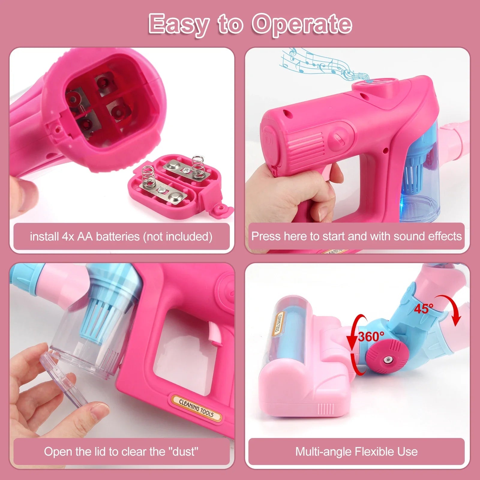 Kids Electric Toy Vacuum Cleaner | Interactive Play with Realistic Sounds