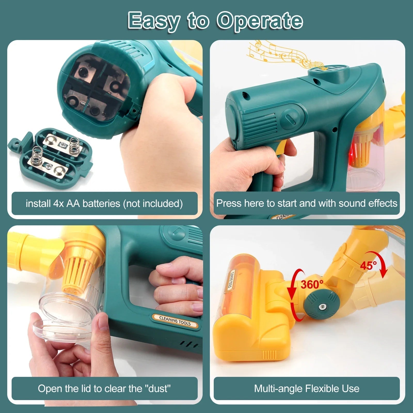 Kids Electric Toy Vacuum Cleaner | Interactive Play with Realistic Sounds