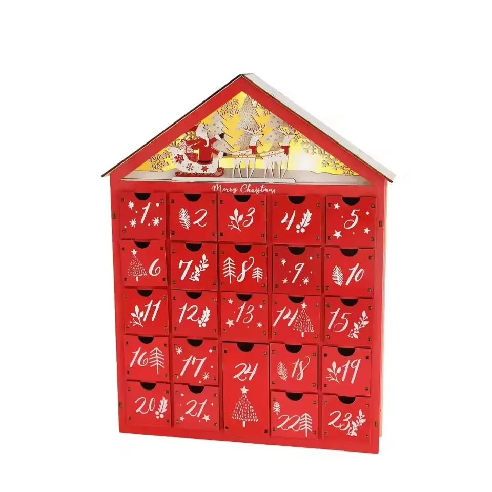 Wooden Advent Calendar | Charming Holiday Countdown Decor