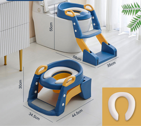 Toddler Toilet Training Seat | Adjustable Safe Plastic with Steps