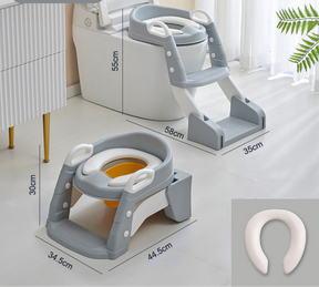 Toddler Toilet Training Seat | Adjustable Safe Plastic with Steps