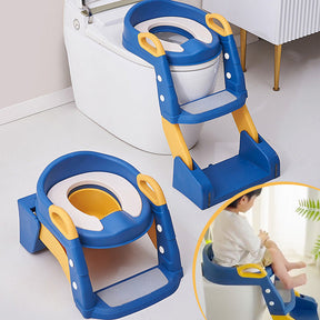 Toddler Toilet Training Seat | Adjustable Safe Plastic with Steps