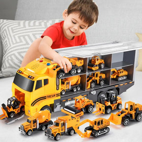 Construction Vehicle Playset | Portable Case for Creative Adventures