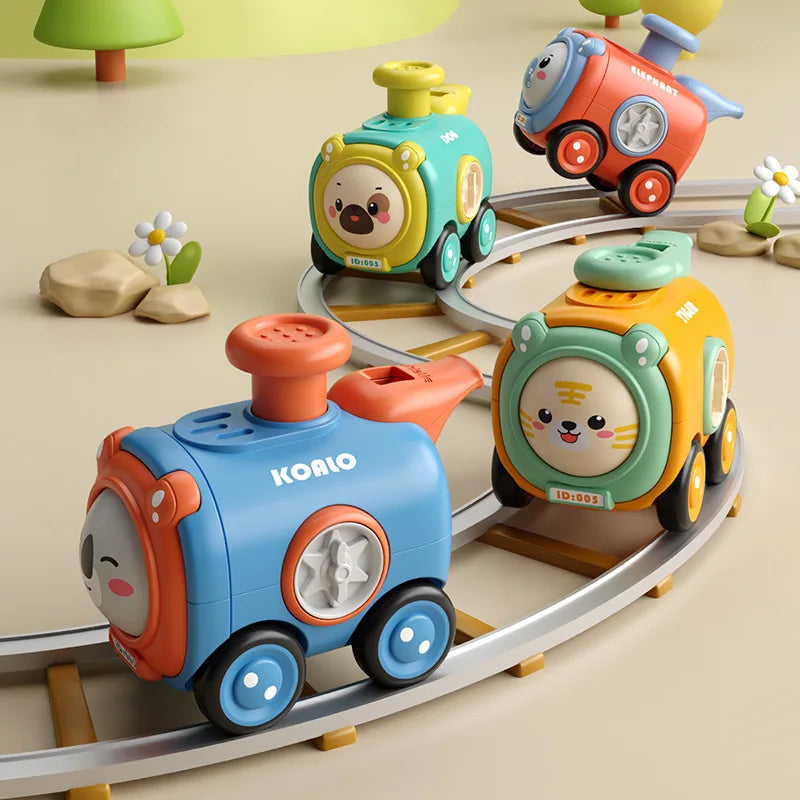 Animal Train Toy | Face-Changing Carriages with Whistle