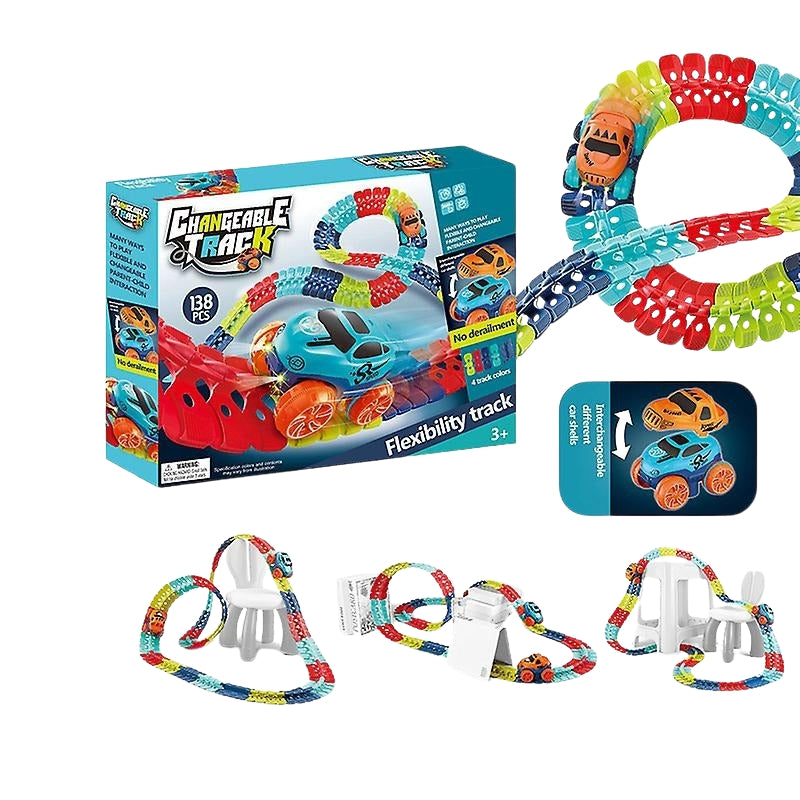 Race Track Building Set | Flexible Design with 360° Loop Action