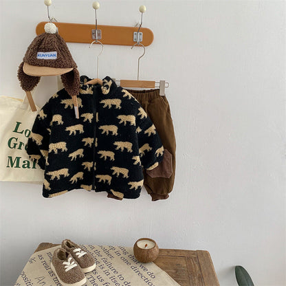Kids Fleece Vest Bear Pattern | Soft, Breathable, Lightweight Design