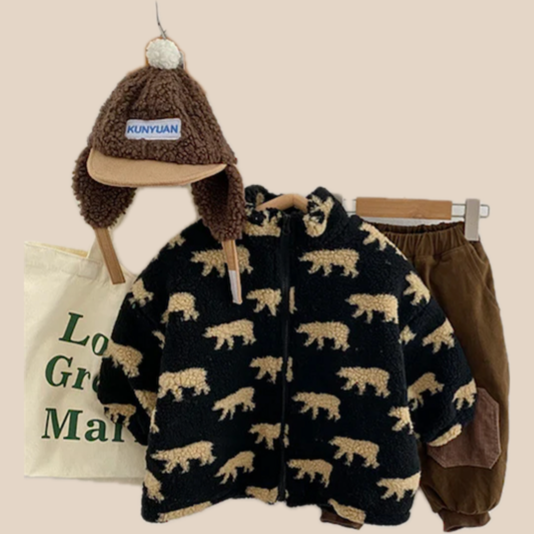 Kids Fleece Vest Bear Pattern | Soft, Breathable, Lightweight Design