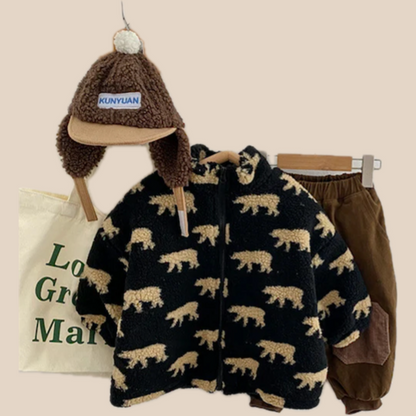 Kids Fleece Vest Bear Pattern | Soft, Breathable, Lightweight Design