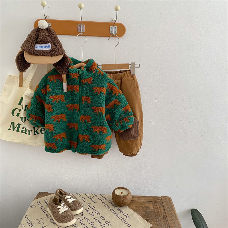Kids Fleece Vest Bear Pattern | Soft, Breathable, Lightweight Design