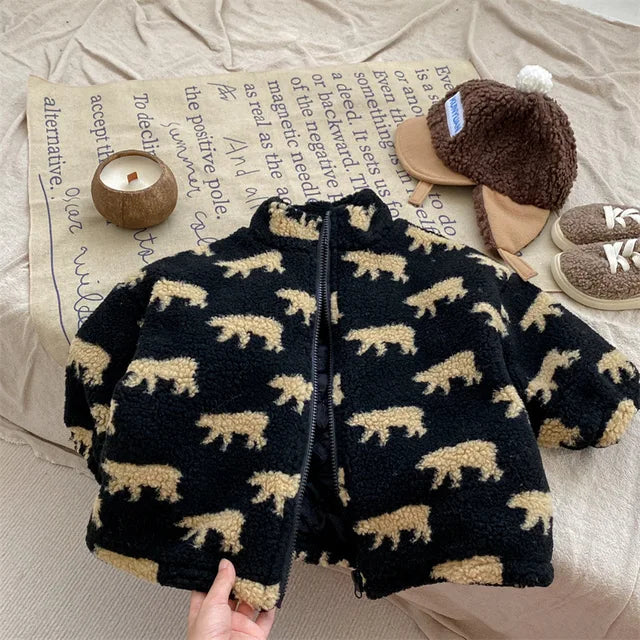 Kids Fleece Vest Bear Pattern | Soft, Breathable, Lightweight Design